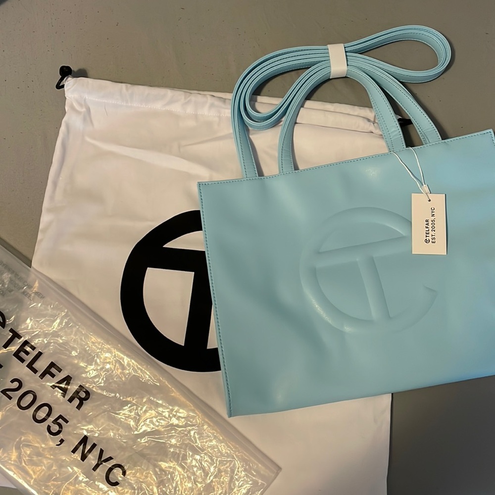 Medium Pool Blue Telfar Shopping Bag